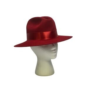 Resistol Self Conforming 5X Beaver Vintage Creased Satin Band 'Madera' Red Hat